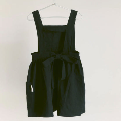 Pinafore Apron Dress - Black