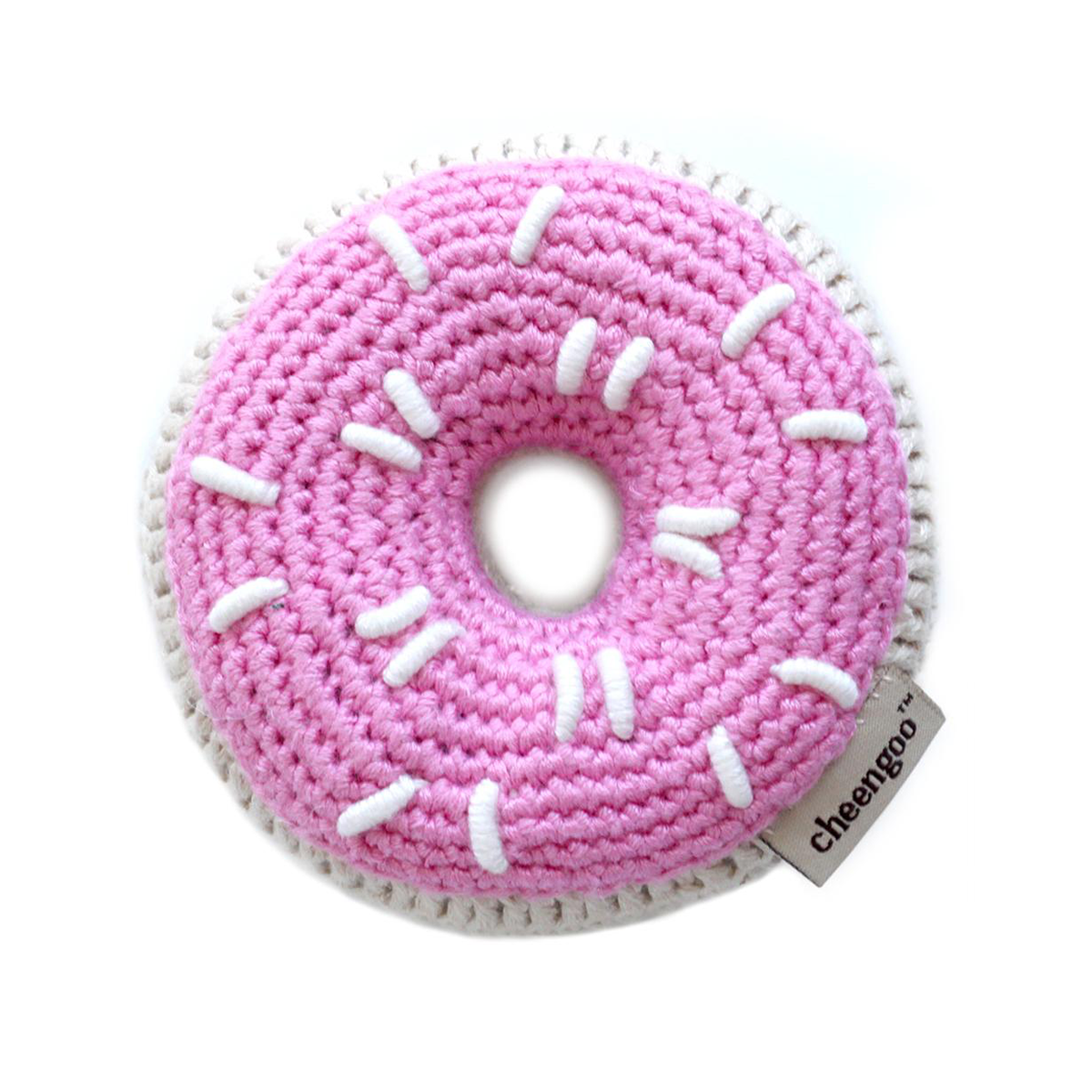 Cheengoo pink Hand Crocheted Donut Rattle