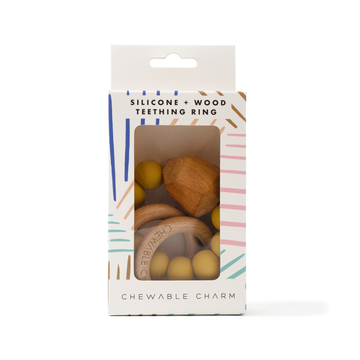 Chewable Charm Mustard Hayes Silicone and Wood Teether 