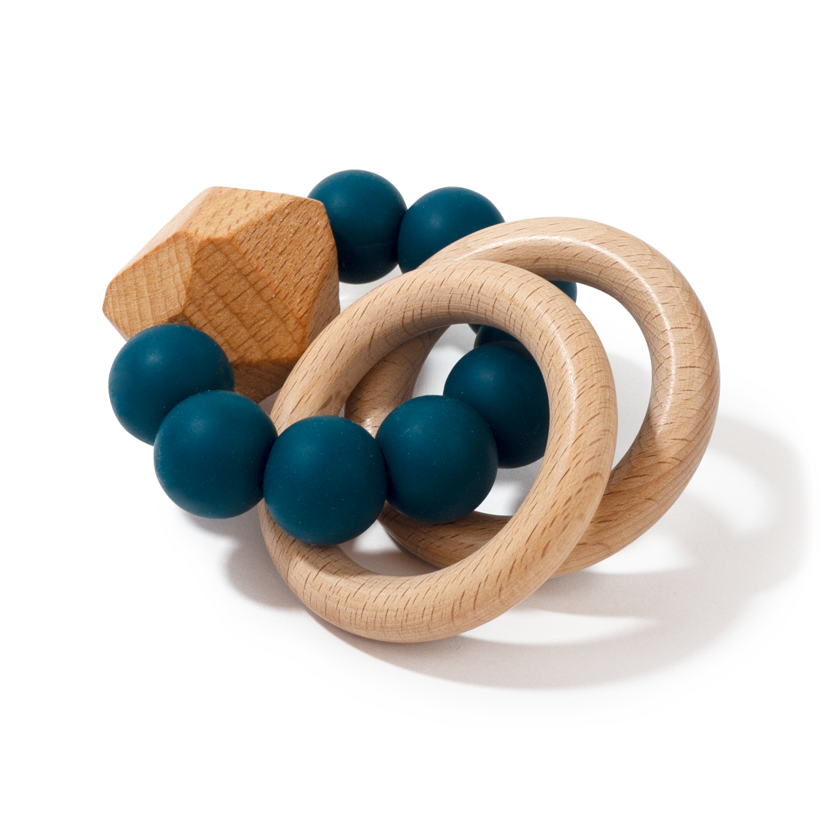 Chewable Charm Peacock Hayes Silicone and Wood Teether 