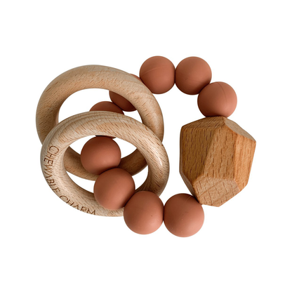 Chewable Charm Zion Sand Hayes Silicone and Wood Teether 