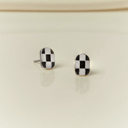 Checkerboard Mini Post Earrings
