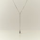 Sterling Silver Checkerboard Lariat Necklace