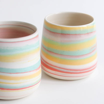 Rainbow Taffy Porcelain Tumbler