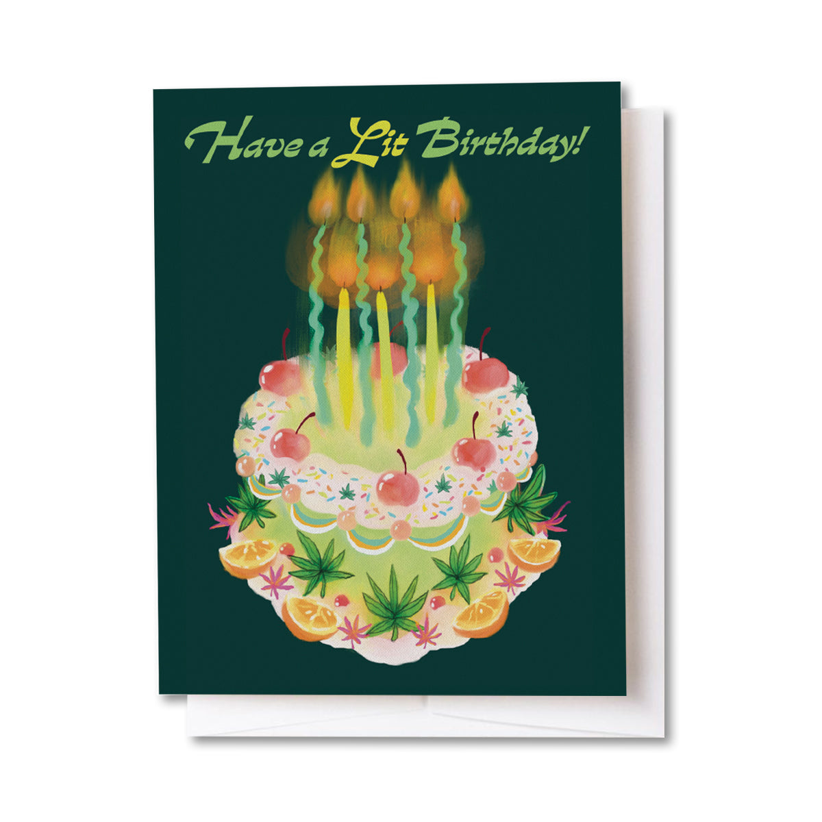 Lit Birthday Cake Card