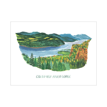 Erin Vaughan Illustration: Columbia River Gorge Print