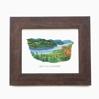 Erin Vaughan Illustration: Columbia River Gorge Print