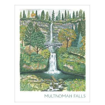 Erin Vaughan Illustration: Multnomah Falls Print