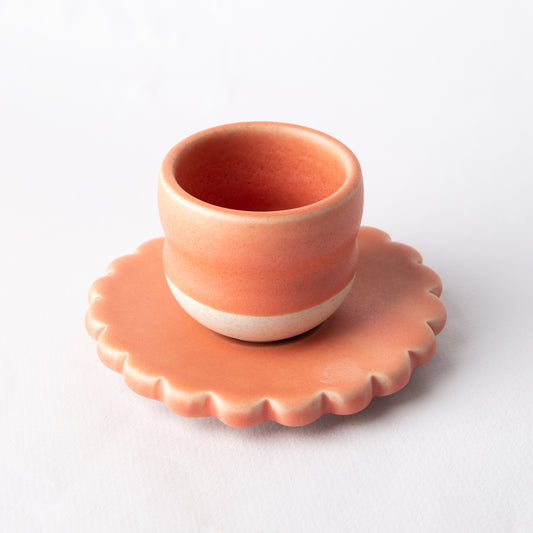 'Spresso Cup + Saucer Set in Rhubarb