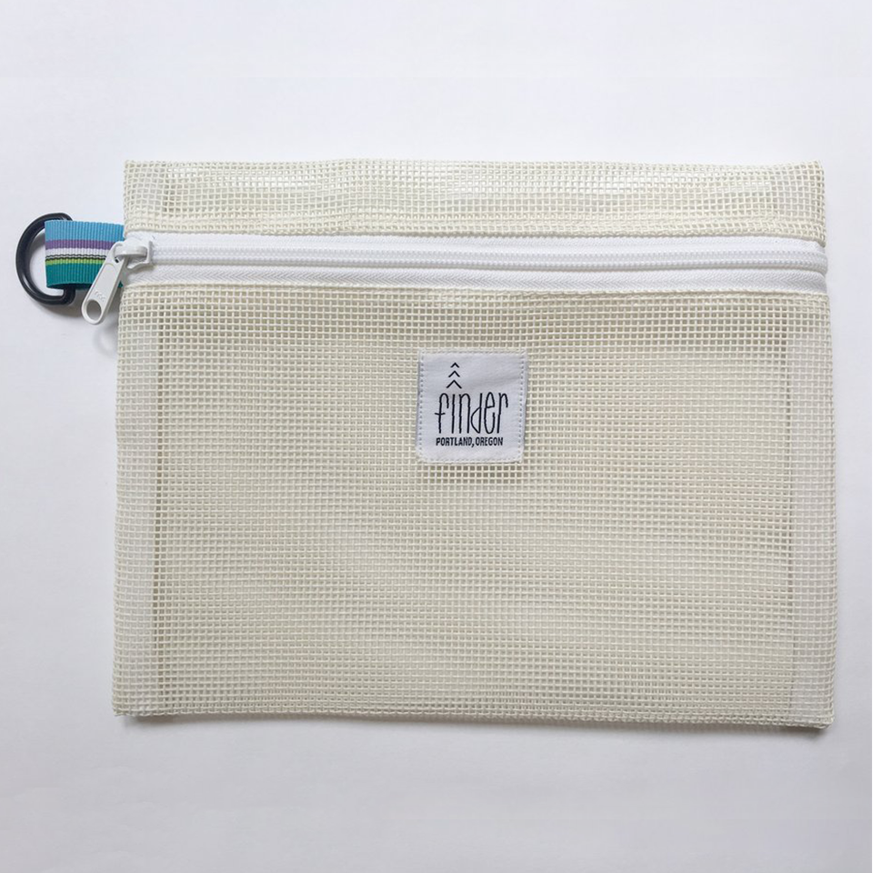 Finder Goods white zippered accessory pouch