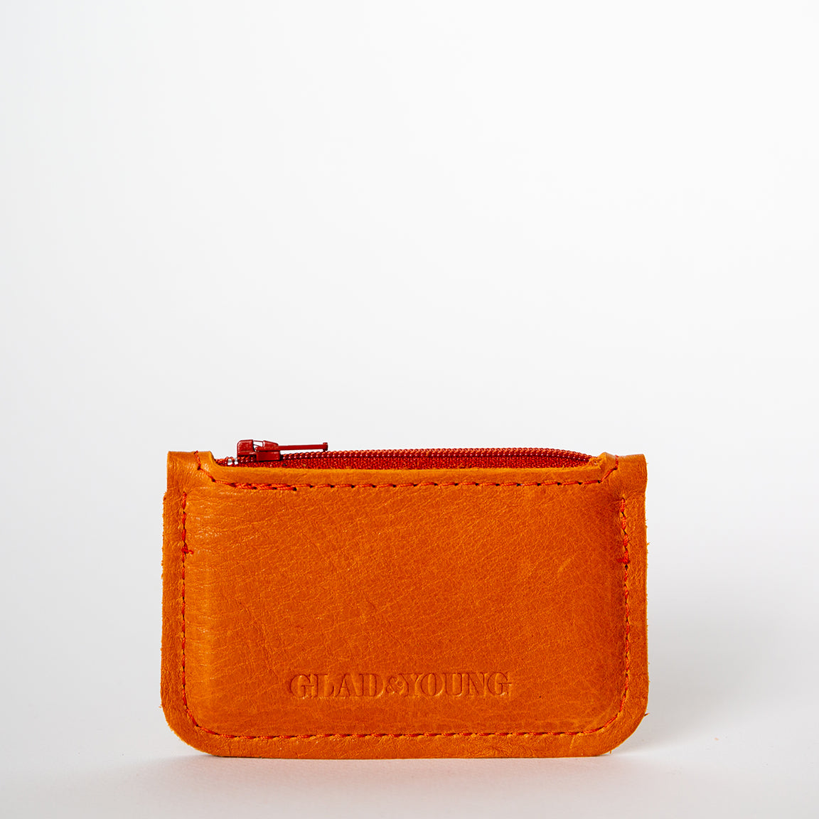 Leather Coin Purse| Small Leather Change Purse in Orange
