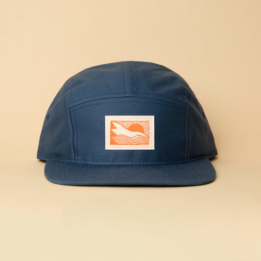 Abstract Landscape 5 Panel Hat (Light Navy / Cotton)