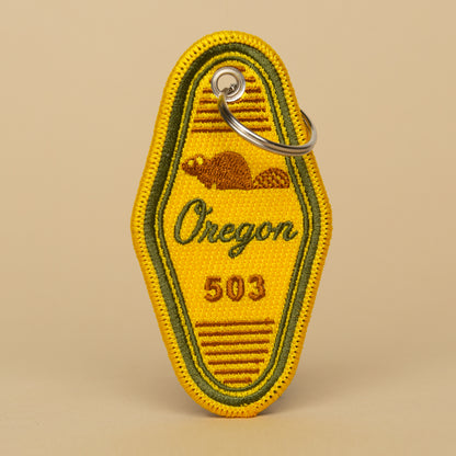 Oregon Beaver Patch Keychain