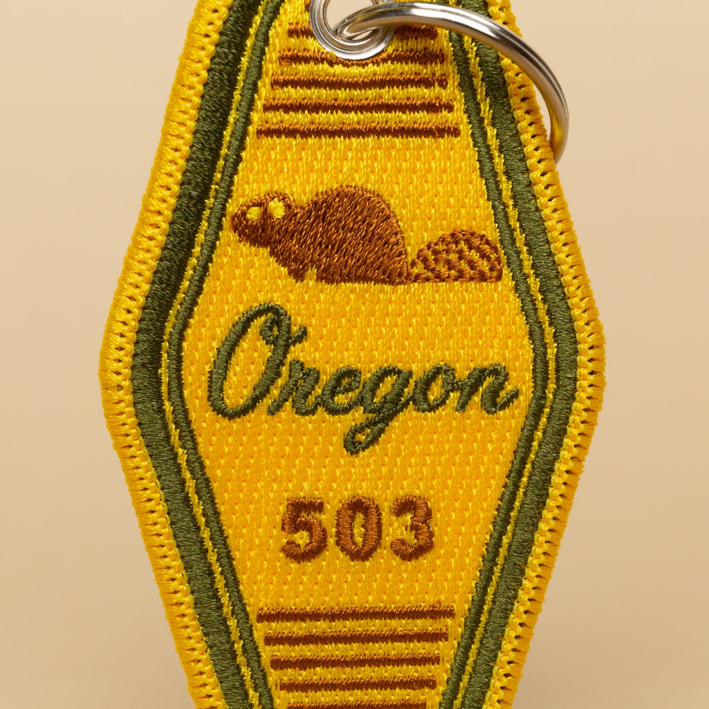 Oregon Beaver Patch Keychain