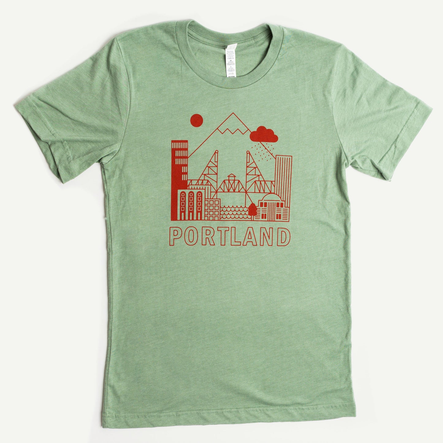 Portland Skyline Unisex Shirt (Heather Sage)