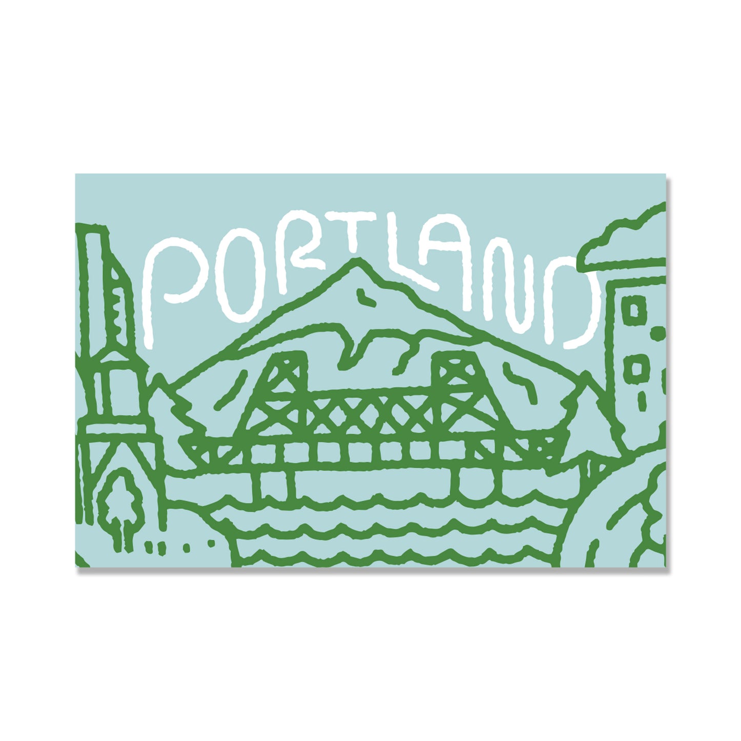 Portland Green Skyline Postcard
