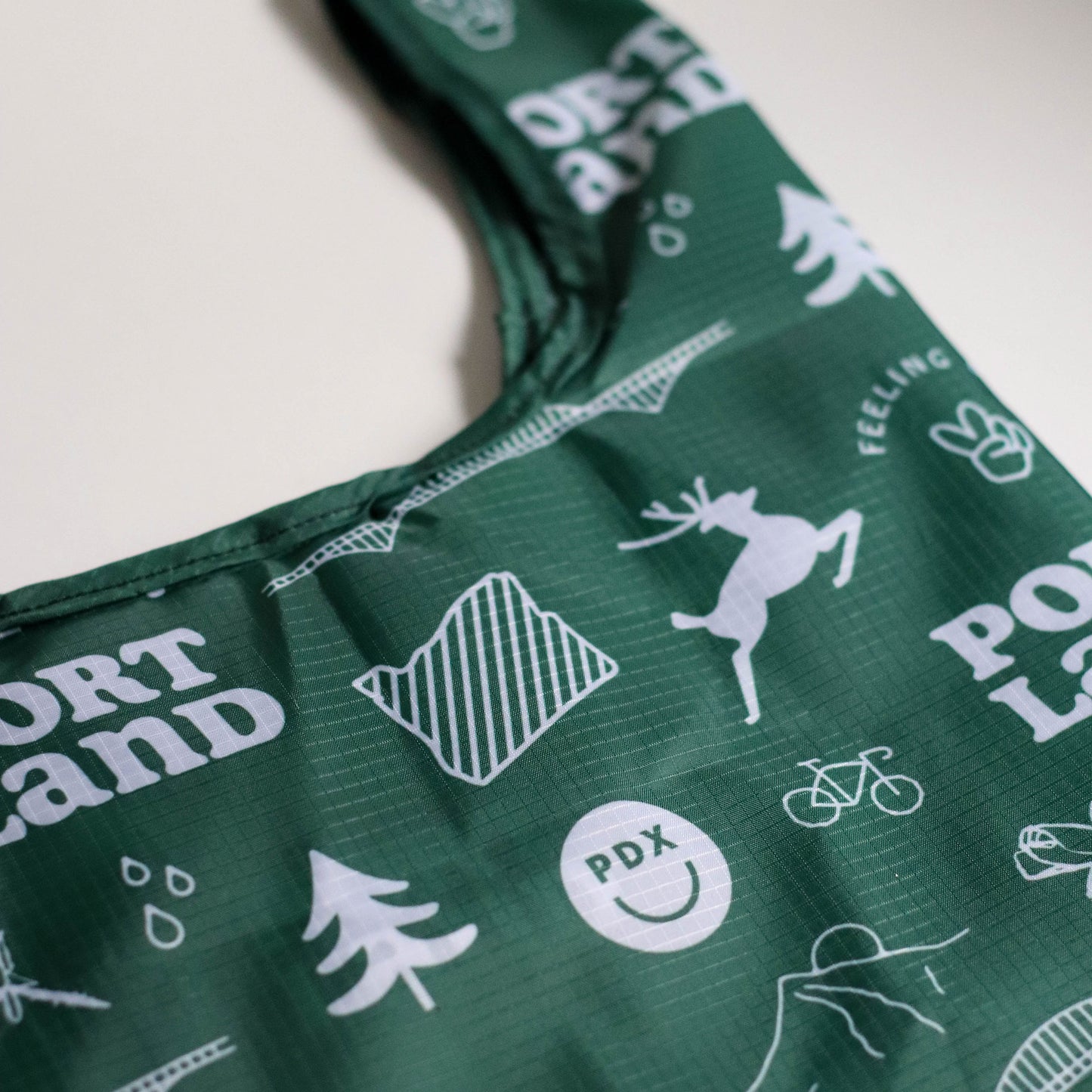 Portland Patterns Fold Up Tote Bag (Green)