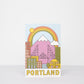 Portland Rainbow Cityscape Postcard