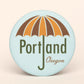 Portland Umbrella Round Magnet (Blue)