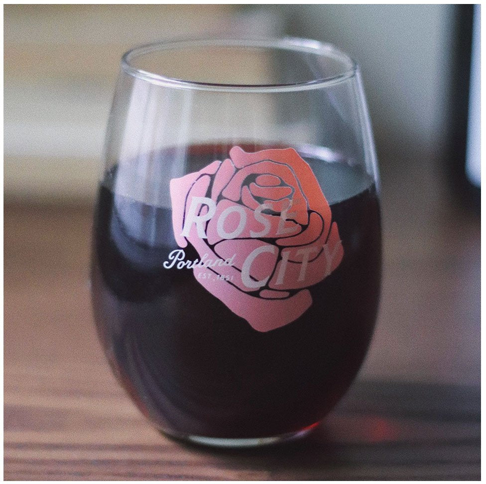 Rose City Wine Glass