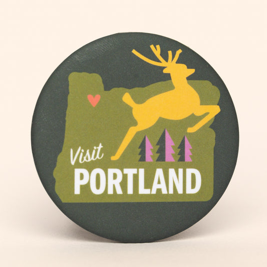 Visit Portland Round Magnet