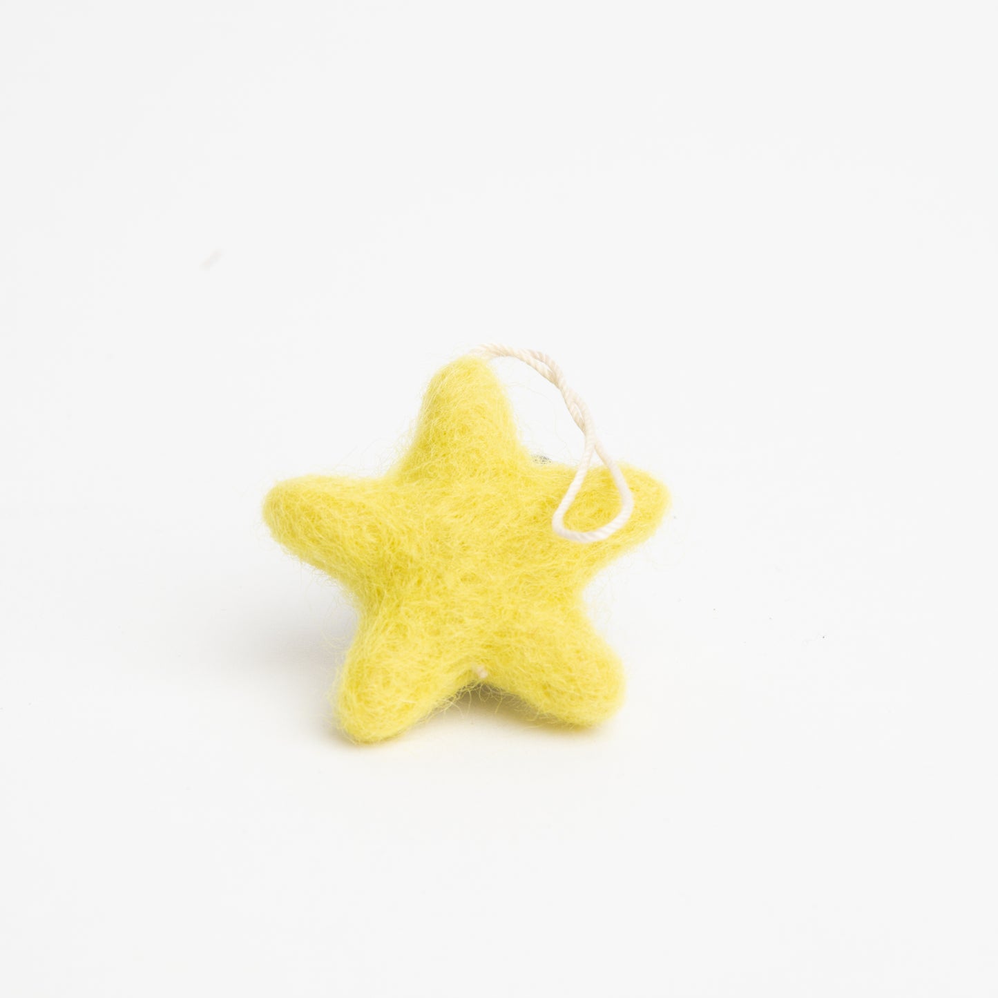 Lemon Felted Wool Star Ornament