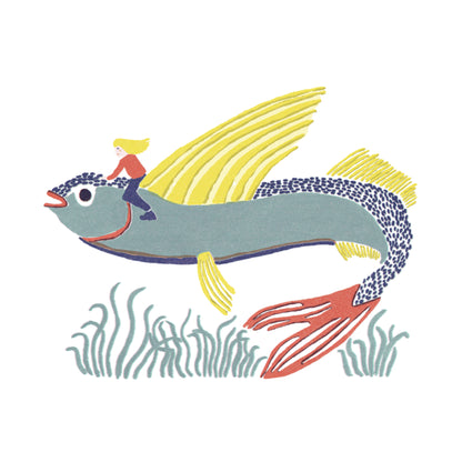 Isatopia: Flying Fish Risograph Print