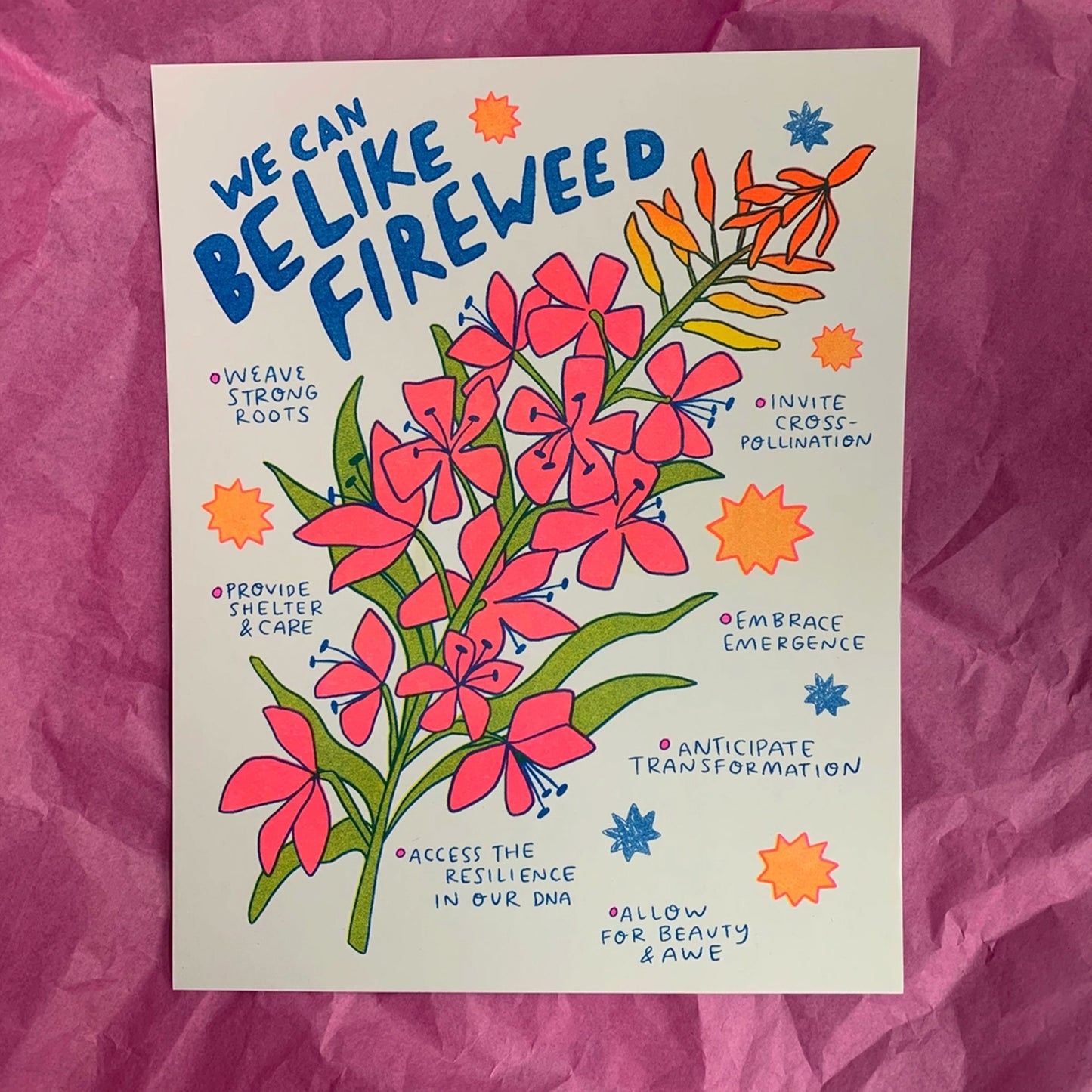 Katie Blanchard: Be Like Fireweed Risograph Print
