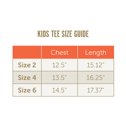 TLE Kids shirt size guide 