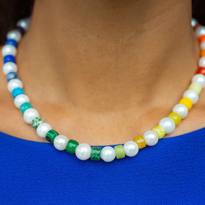 Freshwater Pearl Rainbow Necklace