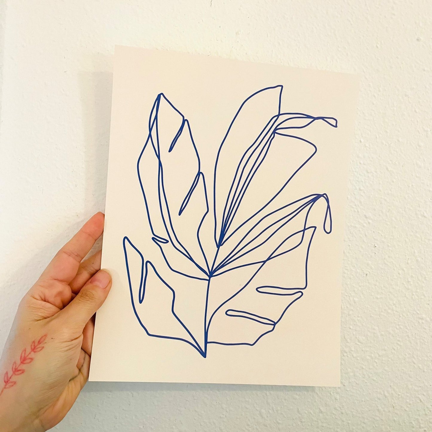 Mercedes Tabish: Blue Leaf Print
