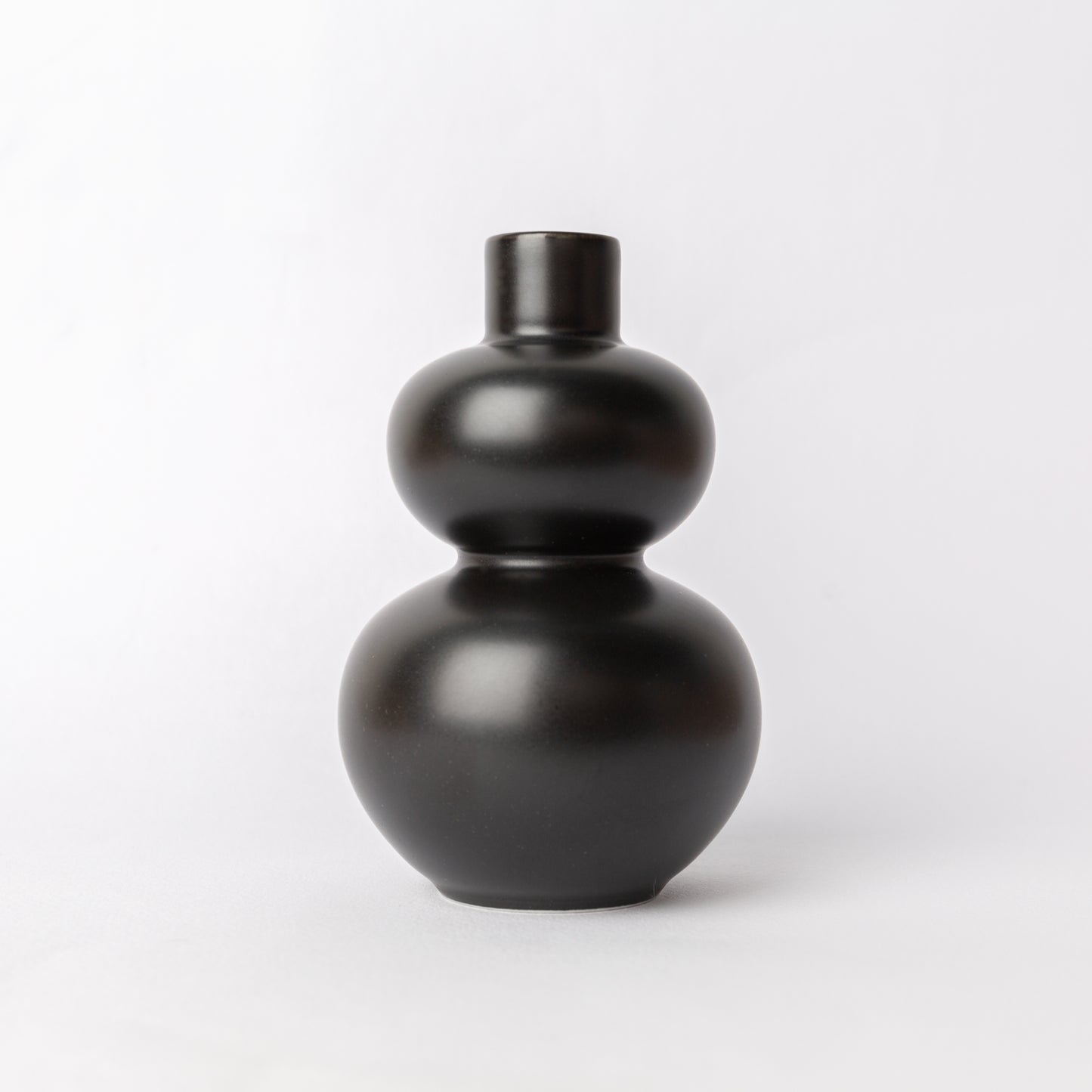 Mini Double Lobed Vase in Semi-Matte Black