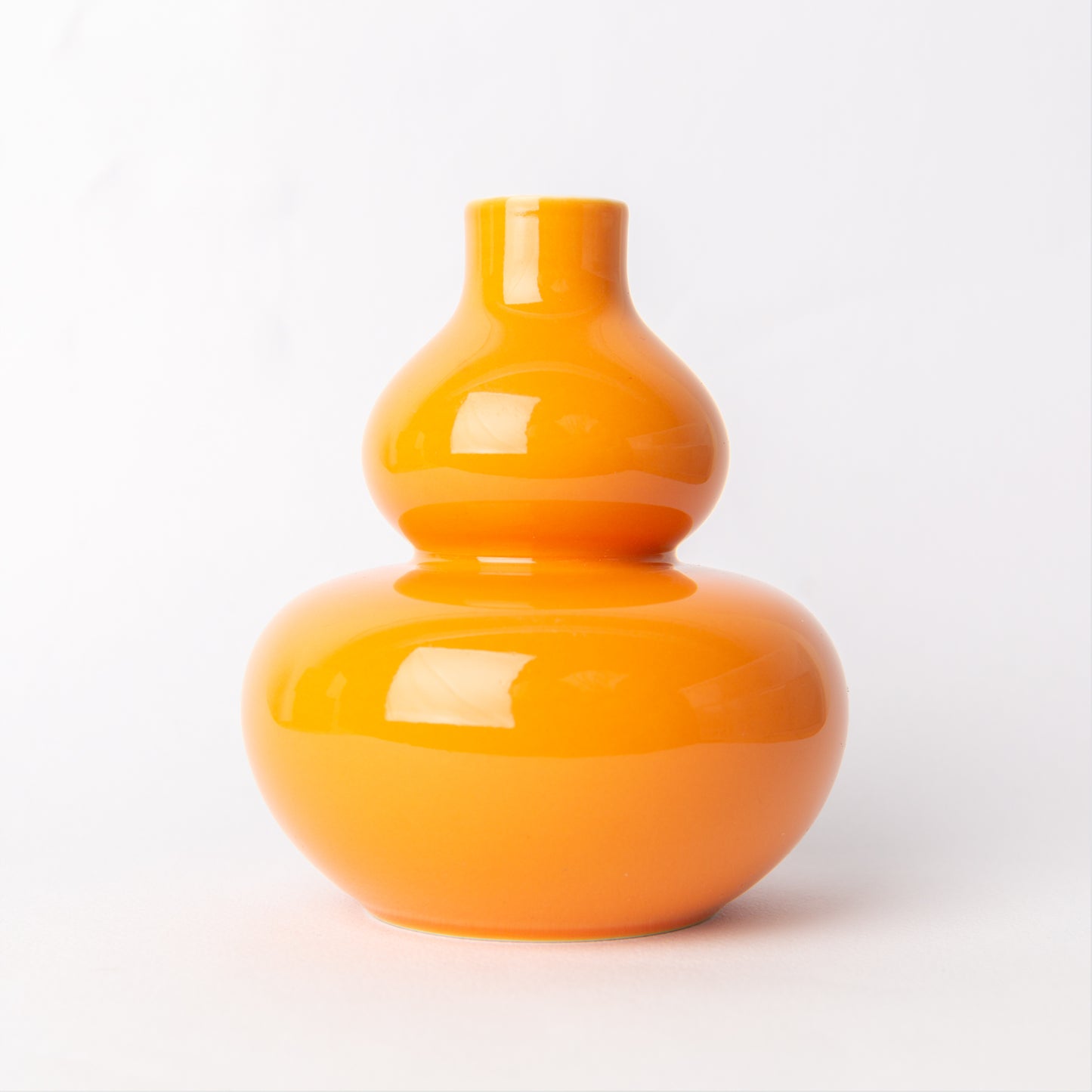 Mini Double Gourd Vase in Glossy Orange