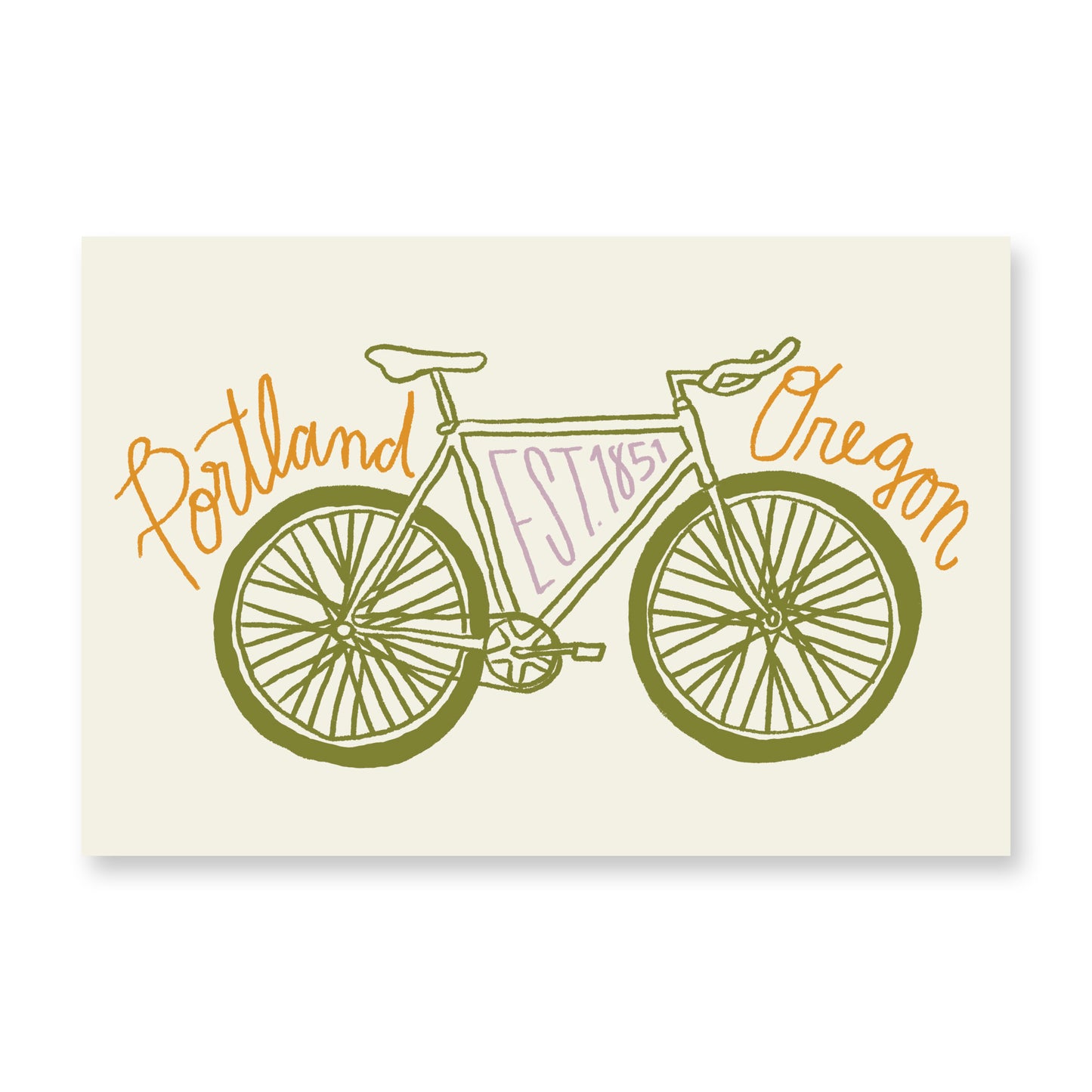 Portland Bike Postcard