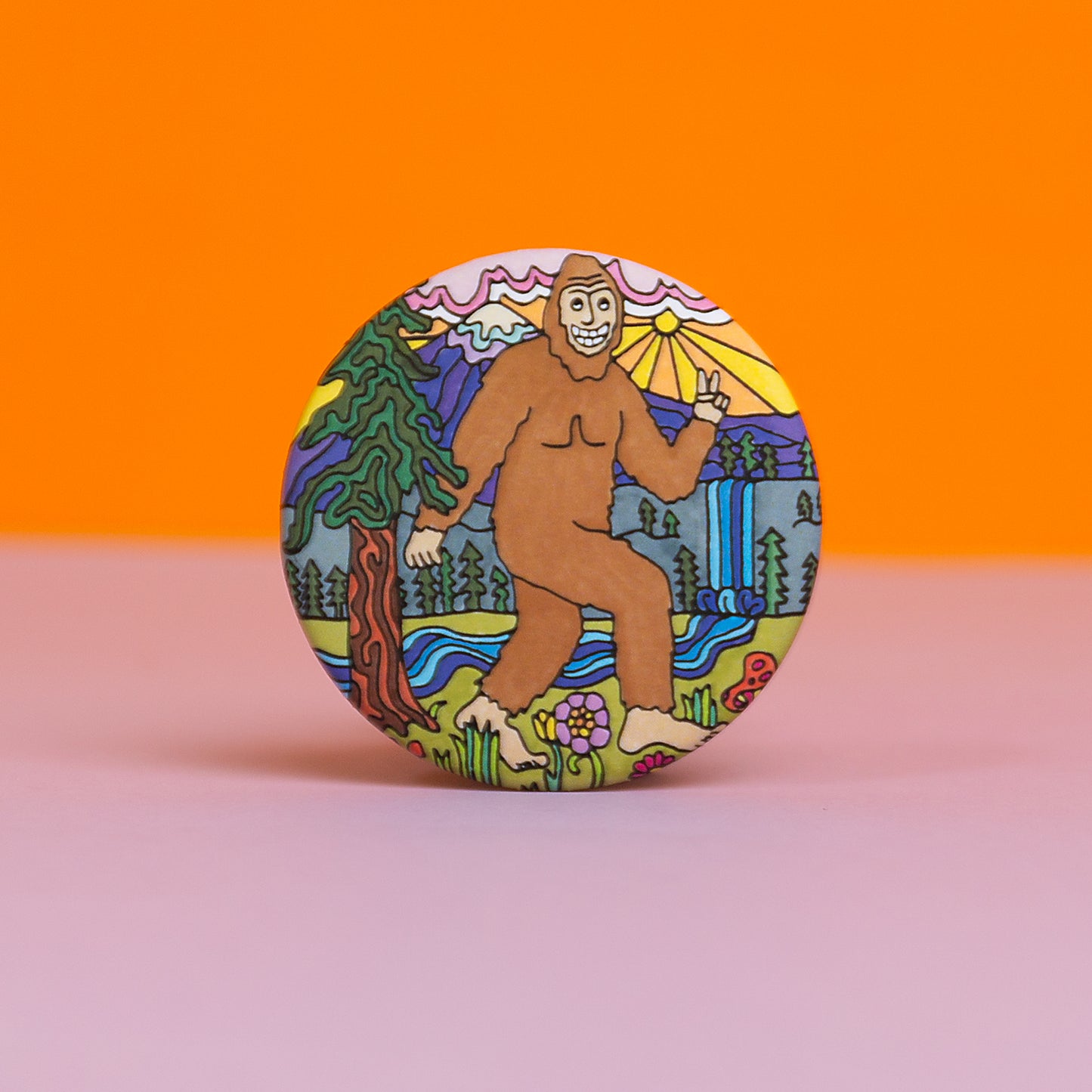 Bigfoot Round Magnet