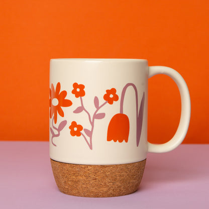 Flower Cork Base Mug