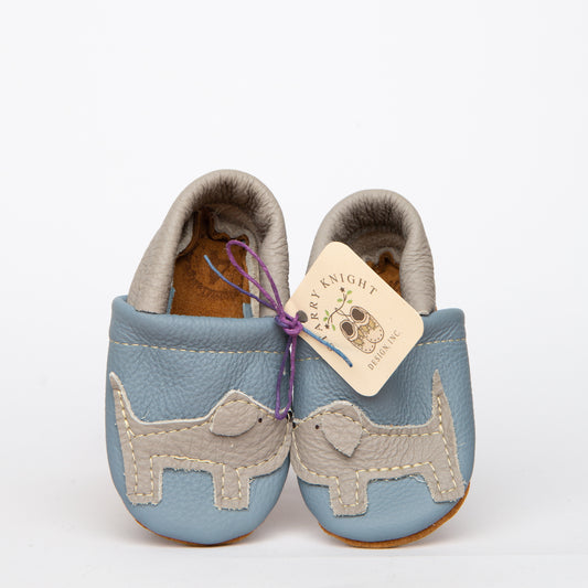 Leather Baby Shoes - Gray Doggies