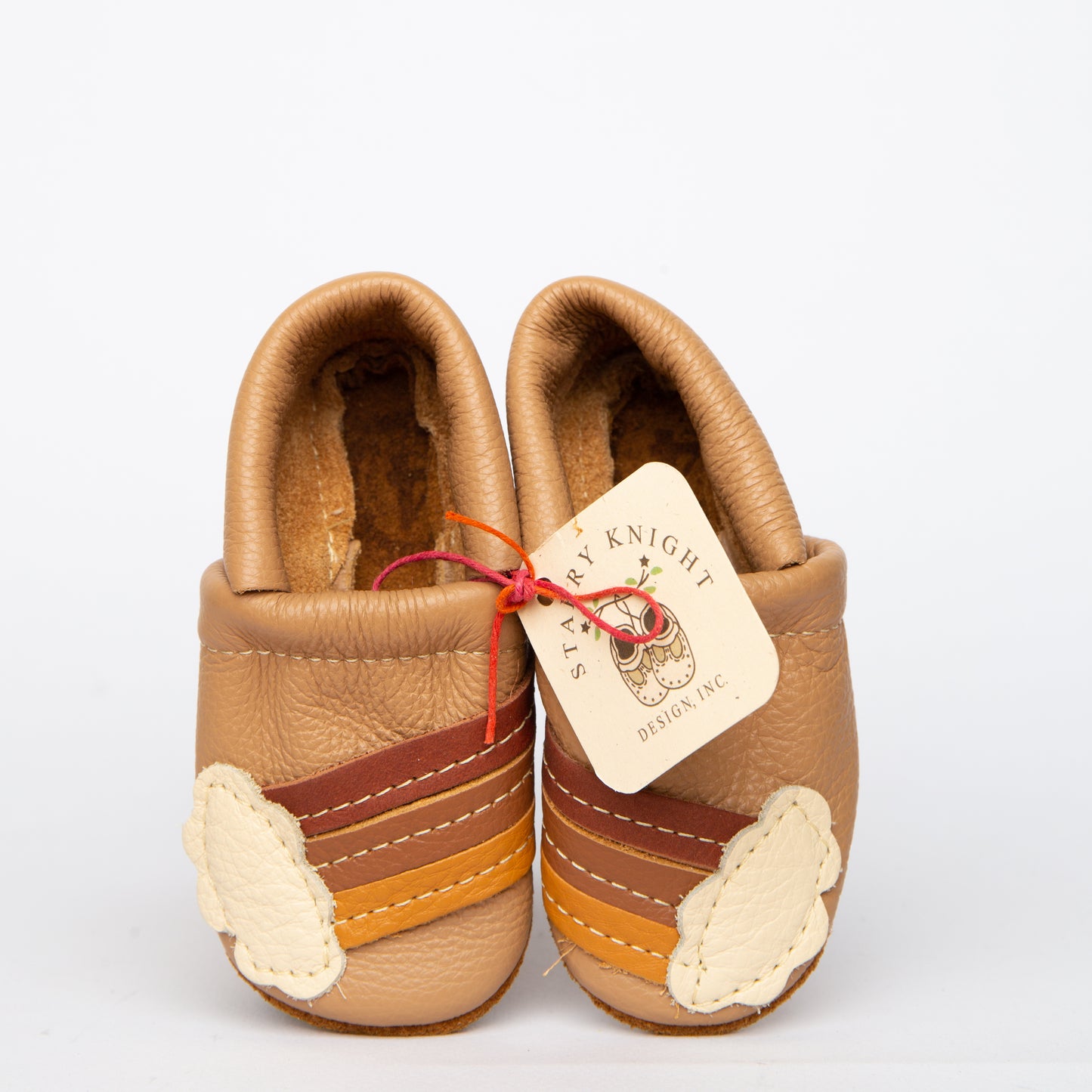 Leather Baby Shoes - Oat Rainbows