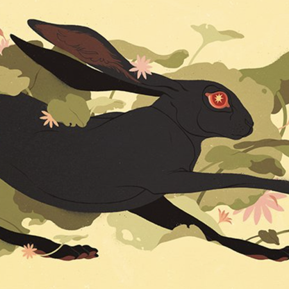 Samantha Mash: Black Rabbit Print