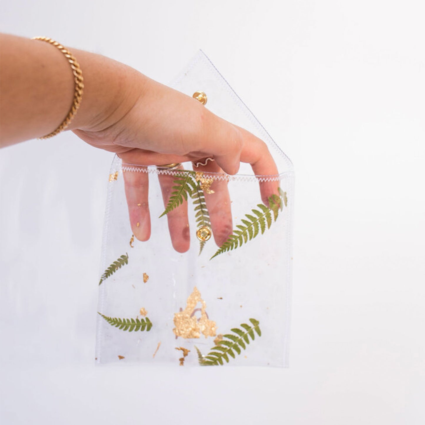 Pressed Plant Clasp Pouch