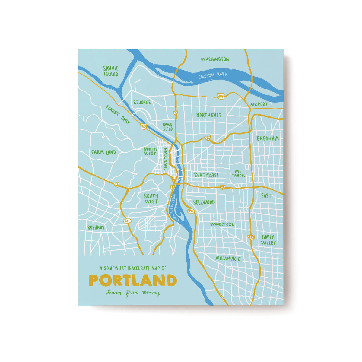Inaccurate Portland Map Print