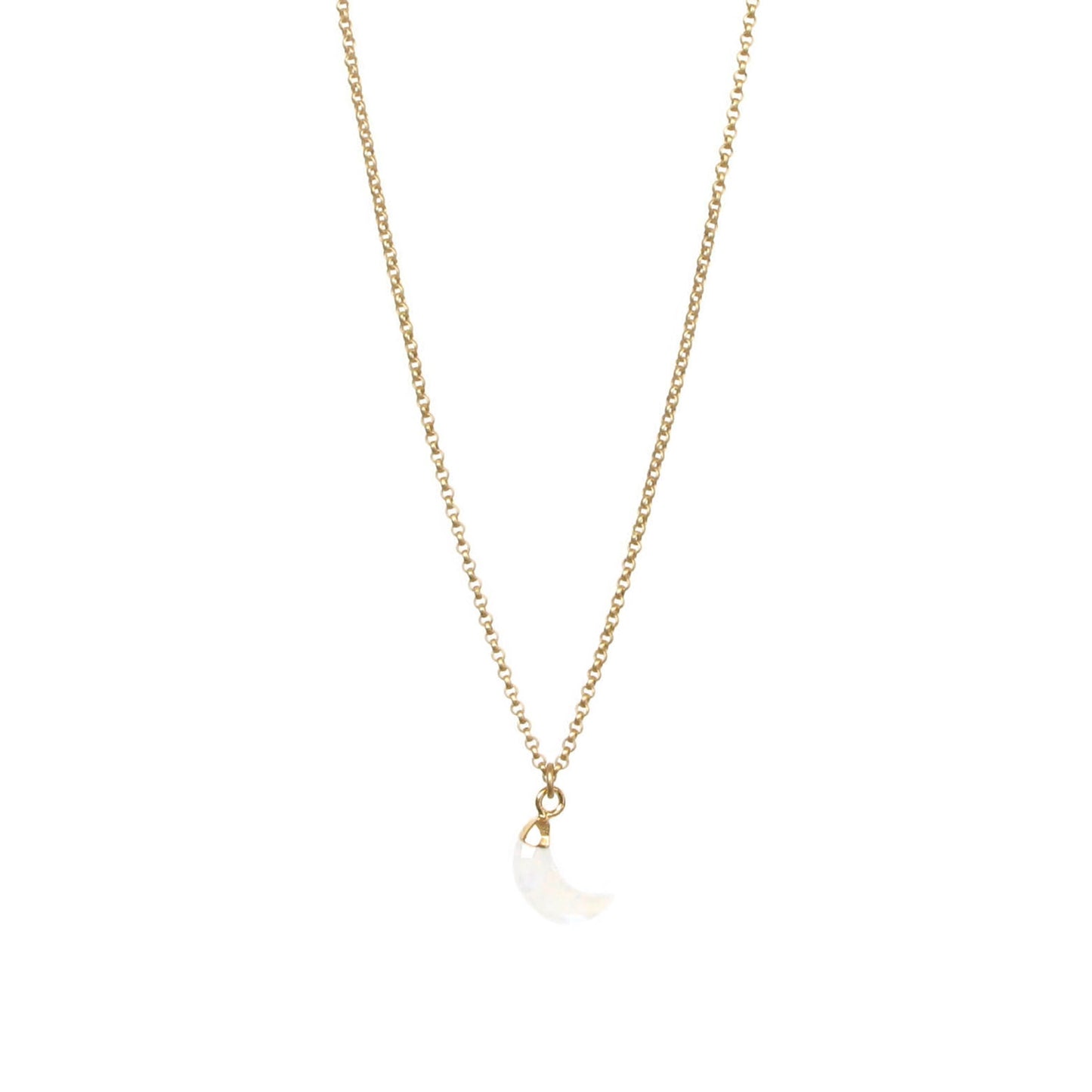 Gemstone Crescent Necklace