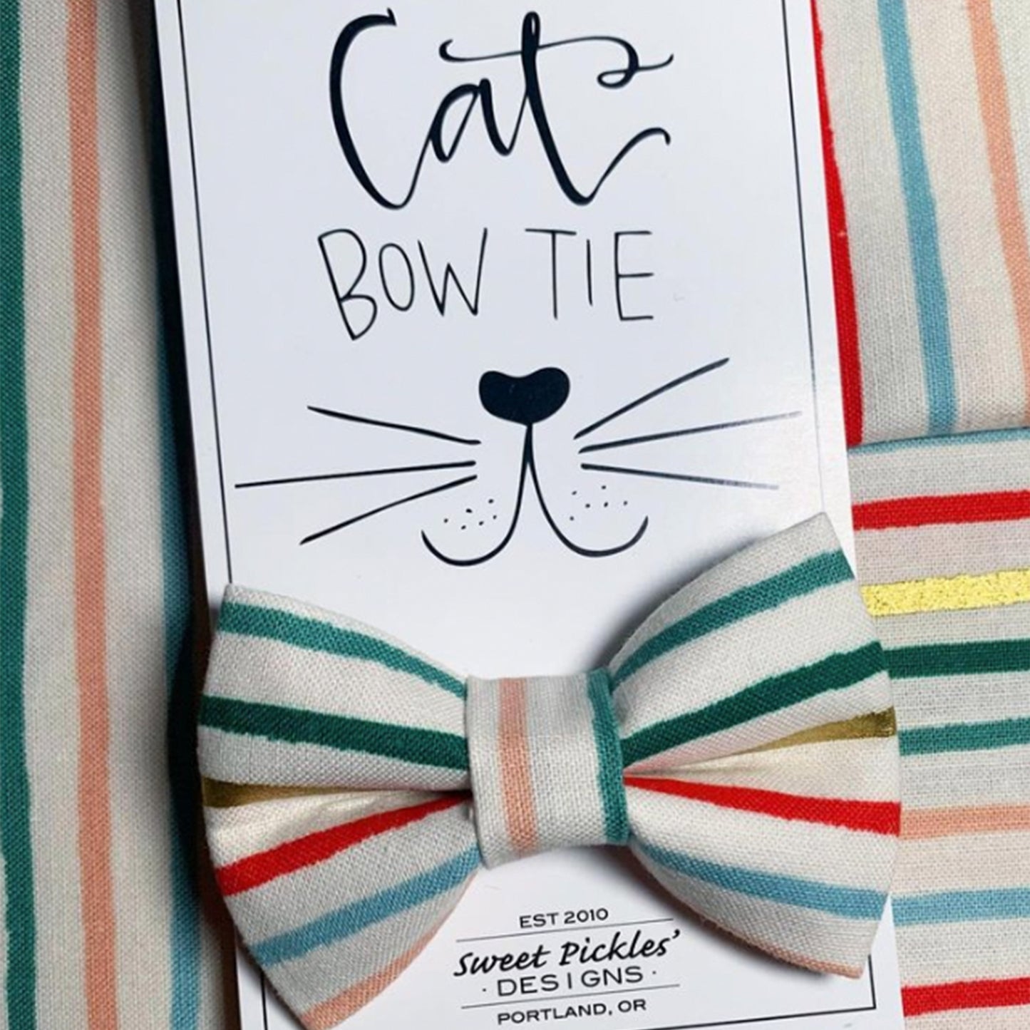 Holiday Sweet Pickles Kitty Bowtie