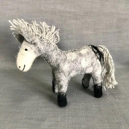 Wool Felted Dapple Grey Horse - Small
