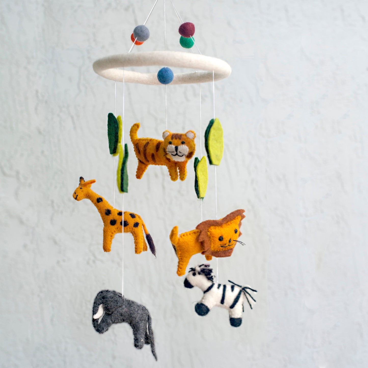 Wool Felted Mobile - Jungle Animals