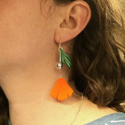 California Poppy Charm Earrings