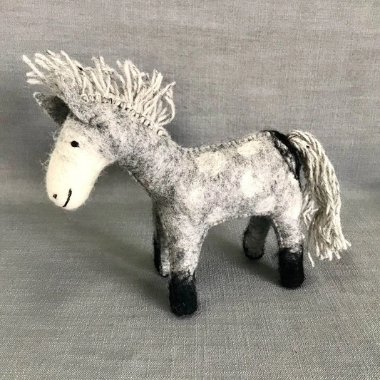 Wool Felted Dapple Grey Horse - Large